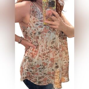 Motherhood Maternity blouse floral sleeveless size XL sheer
V-neck top